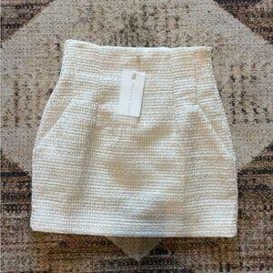 Endless Rose NWT High-Waisted Tweed Skirt Ivory Small